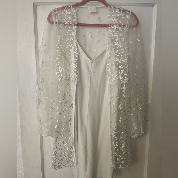 LE ROSE The CAMILE Spot Lace Robe - Picture 6 of 8